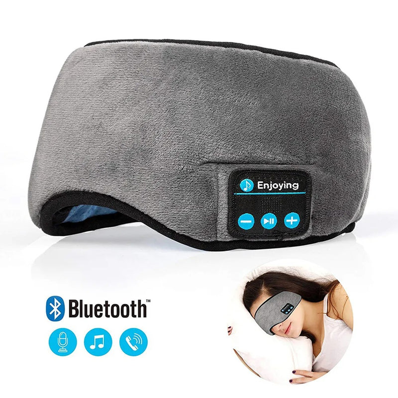 Tapa olho cinza com fone de ouvido bluetooth - SleepMask
